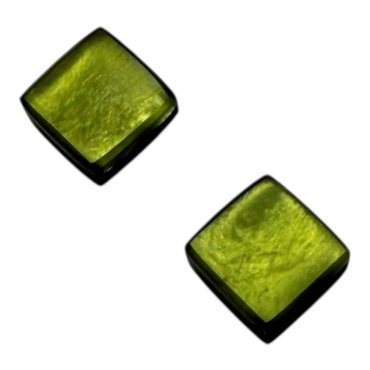 Pistachio Square Buttons Matte Stud Earrings | The Jewellery Stop