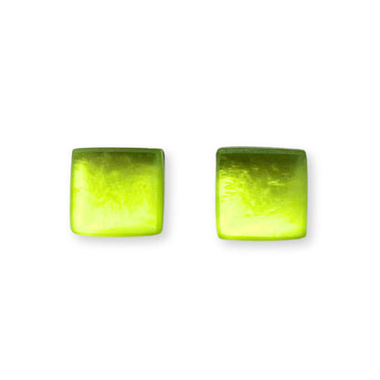 Sherbet Square Buttons Matte Stud Earrings