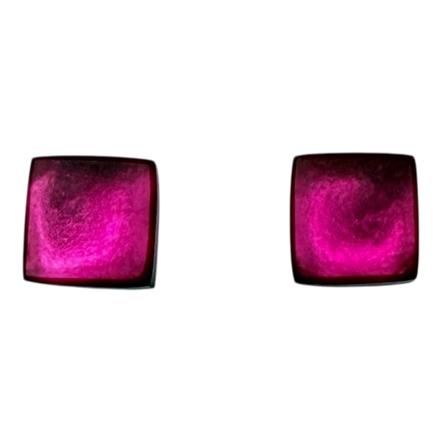 Tropical Square Buttons Matte Stud Earrings | The Jewellery Stop