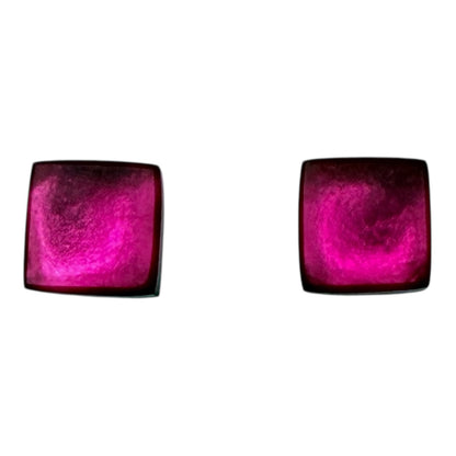 Tropical Square Buttons Matte Stud Earrings | The Jewellery Stop