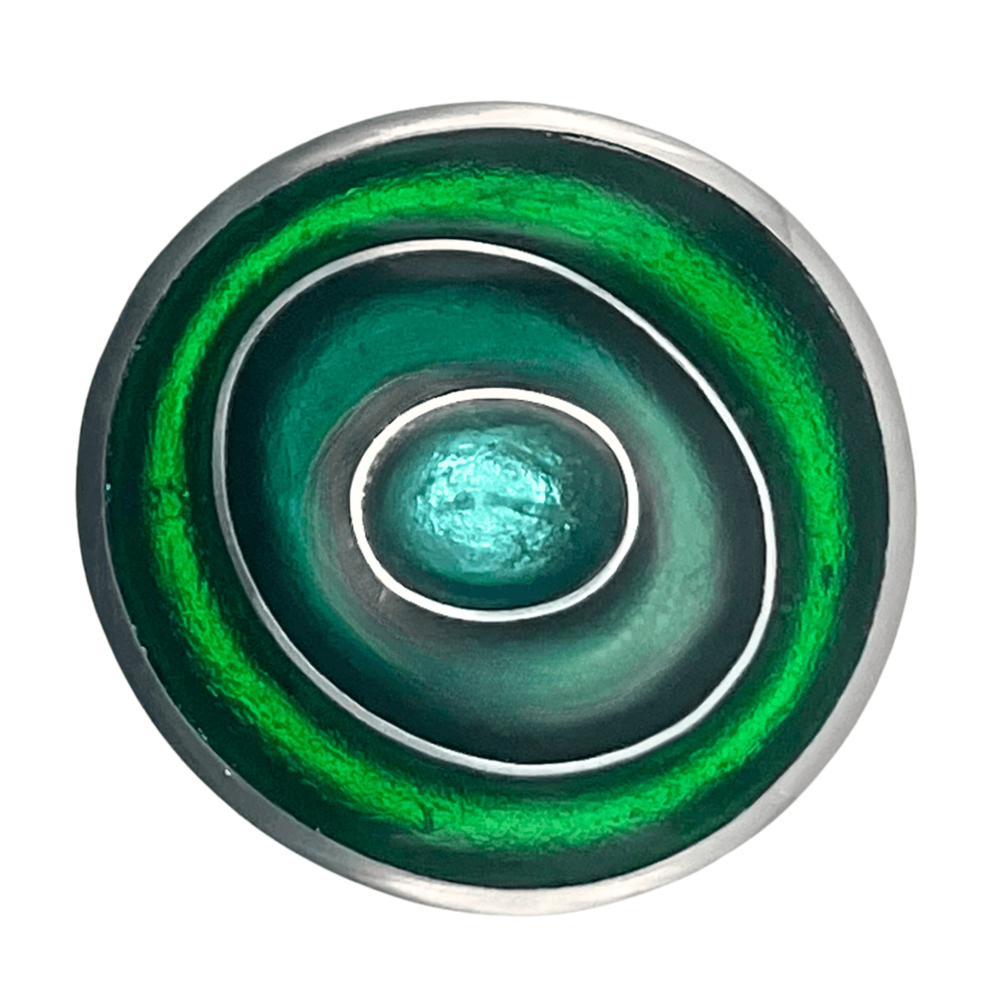 Emerald Organic Circles Shiny Brooch | The Jewellery Stop