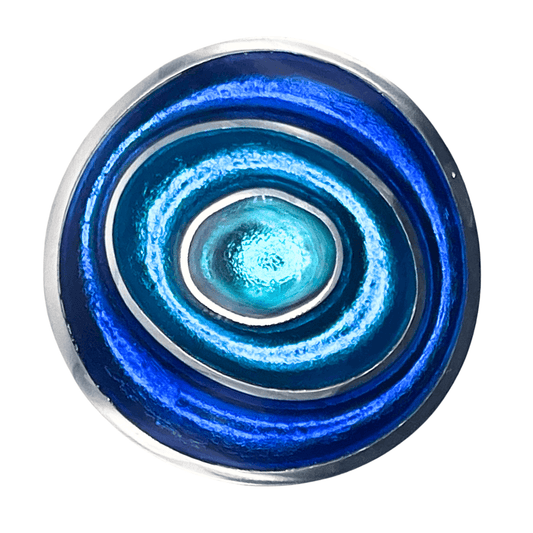 Turquoise Organic Circles Shiny Brooch | The Jewellery Stop