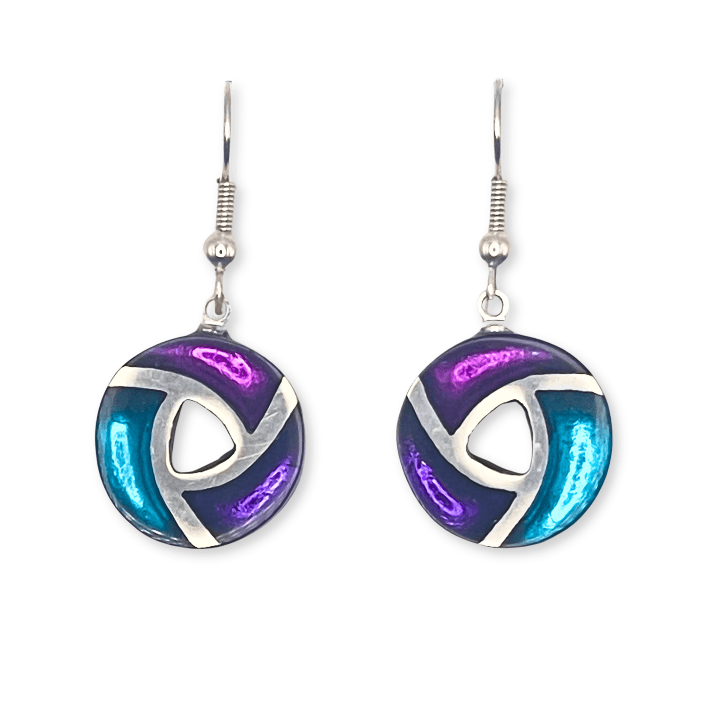Peacock Trisceli Shiny Fish Hook Earrings