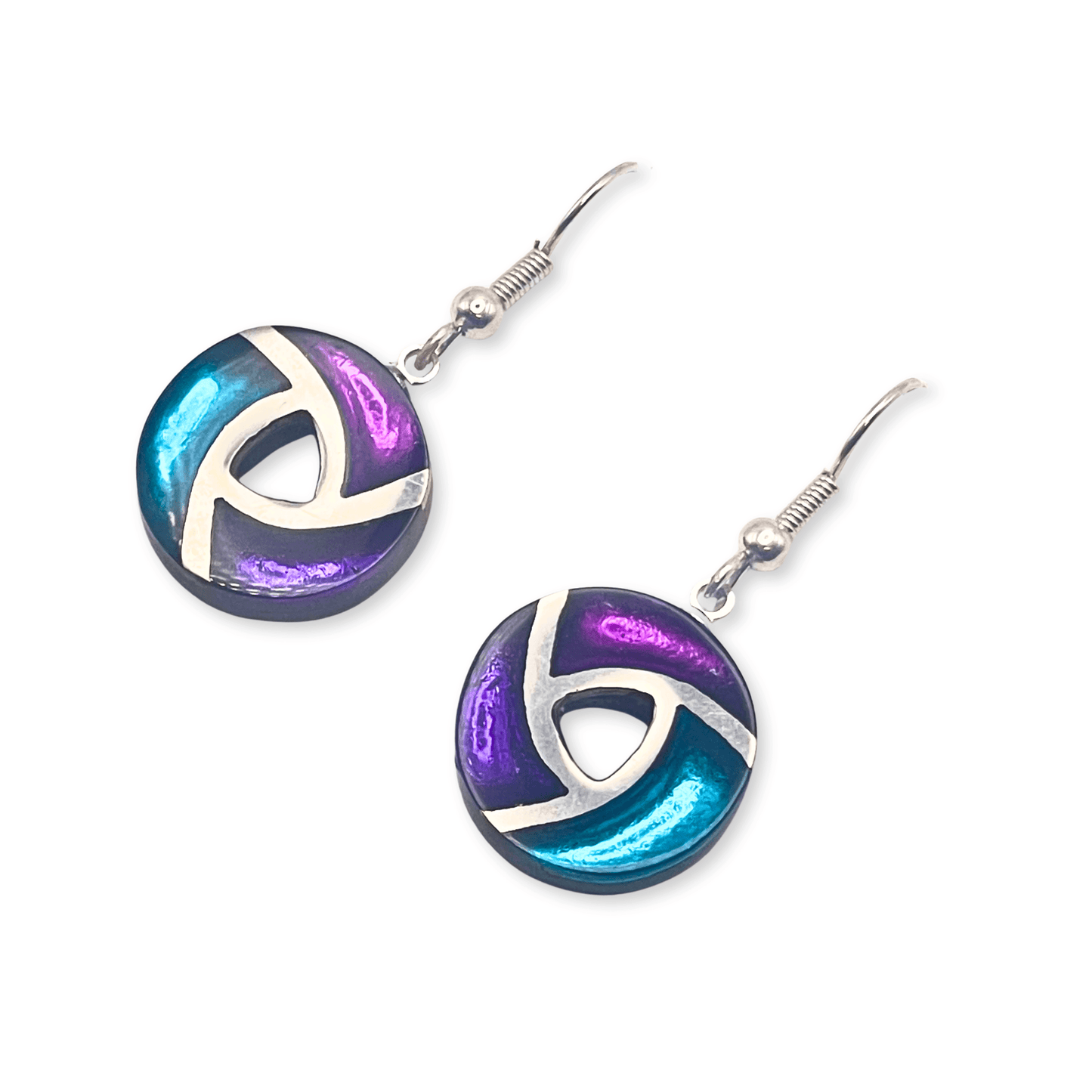 Peacock Trisceli Shiny Fish Hook Earrings