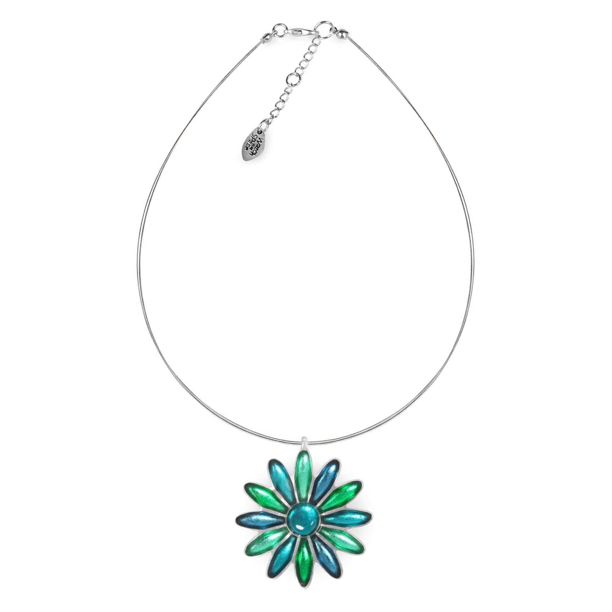 Verdigris Daisy Shiny Pendant | The Jewellery Stop