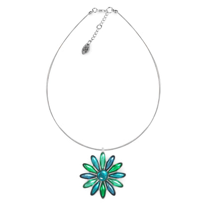 Verdigris Daisy Shiny Pendant | The Jewellery Stop