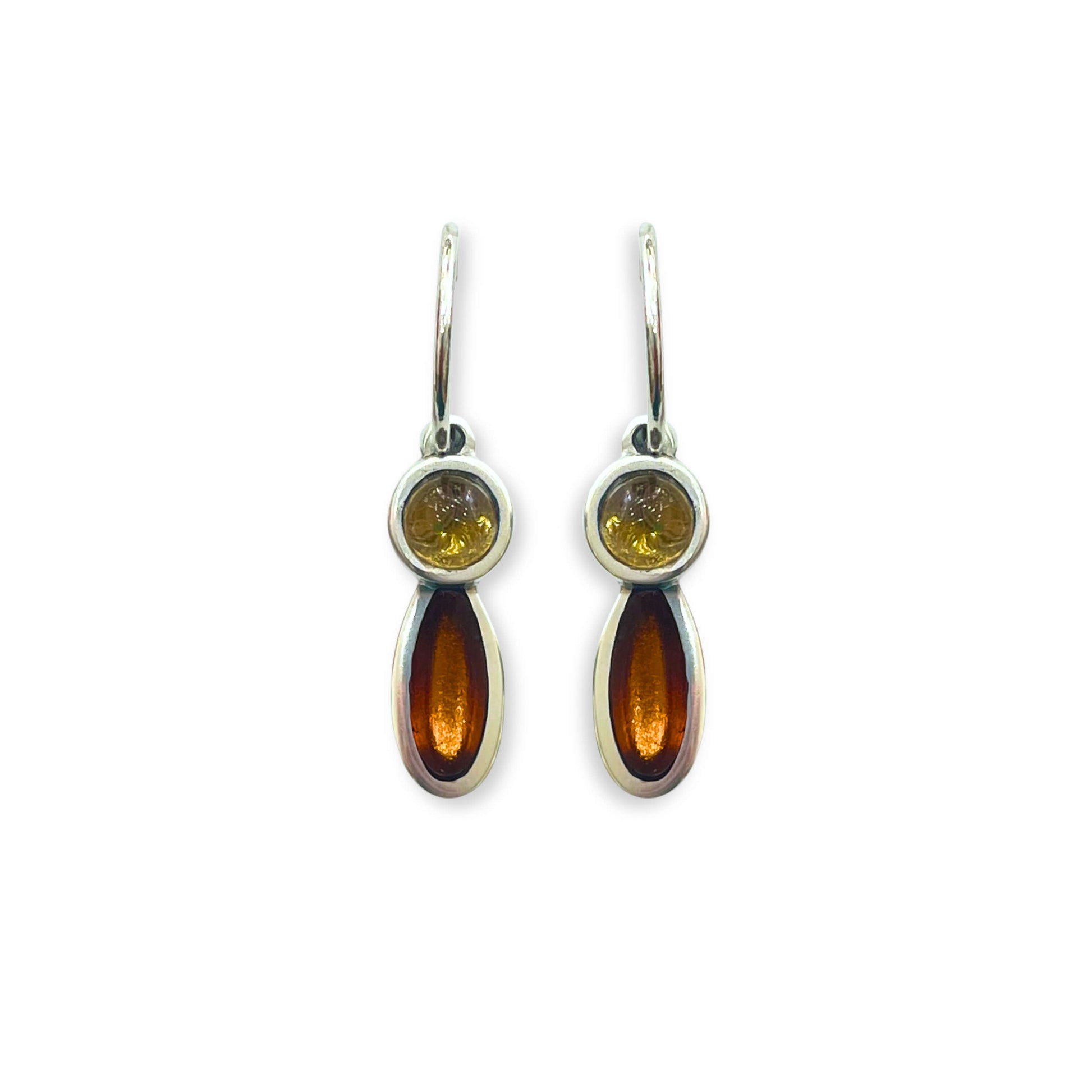 Mustard Daisy Shiny Creole Earrings
