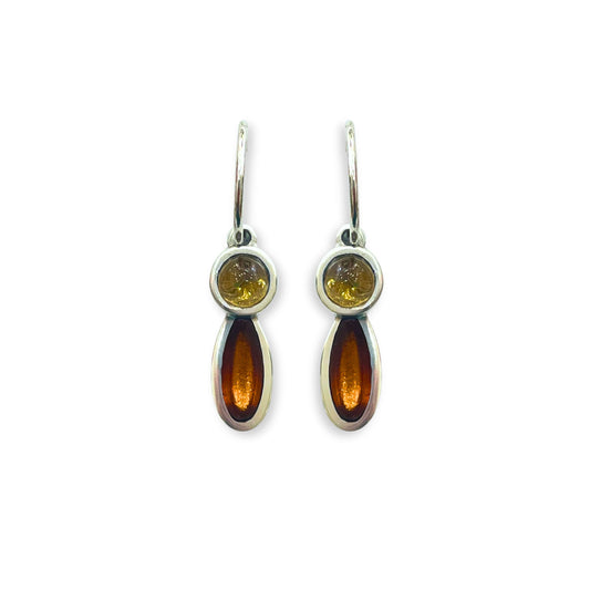 Mustard Daisy Shiny Creole Earrings
