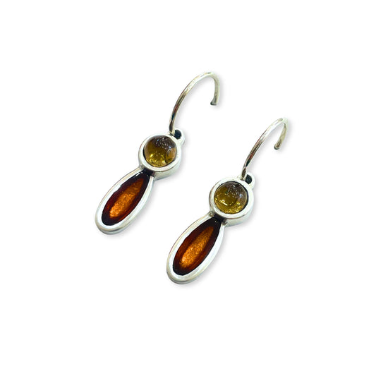 Mustard Daisy Shiny Creole Earrings