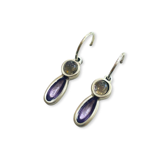 Pastels Daisy Shiny Creole Earrings