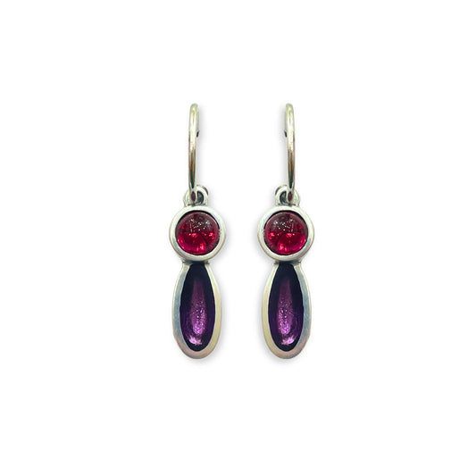 Rainbow Daisy Shiny Creole Earrings