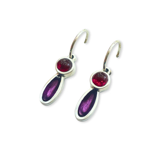 Rainbow Daisy Shiny Creole Earrings