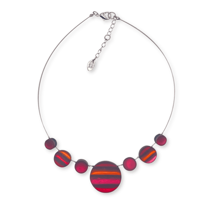 Maple Geometric Circles Matte Necklace