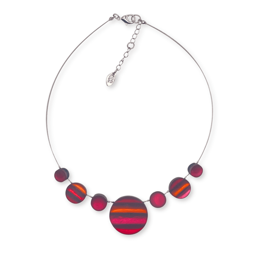 Maple Geometric Circles Matte Necklace