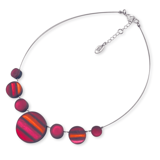 Maple Geometric Circles Matte Necklace