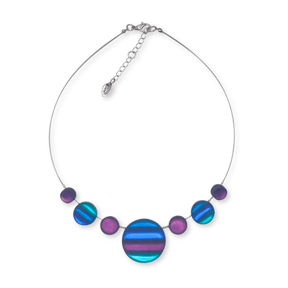 Peacock Geometric Circles Matte Necklace