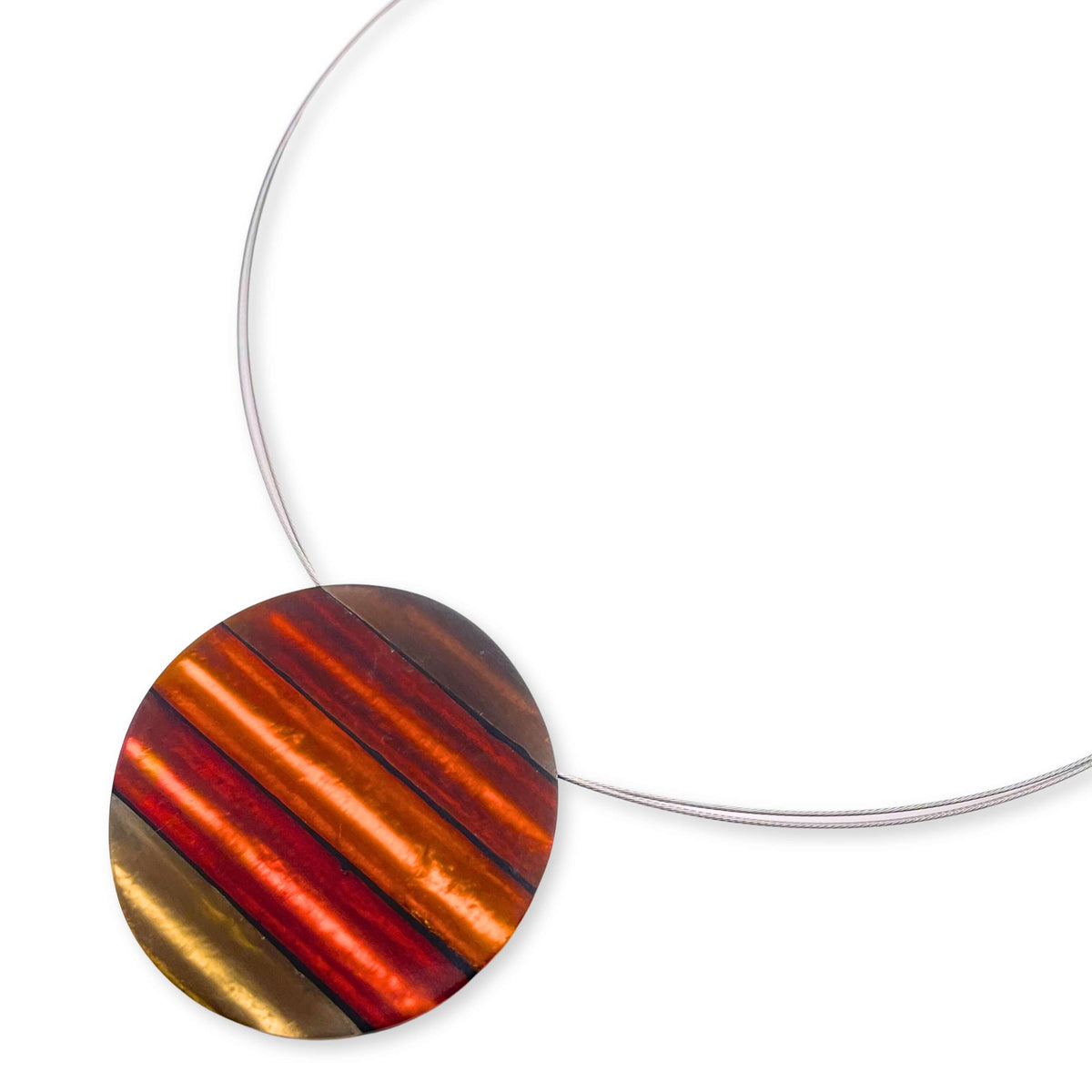 Amber Geometric Circles Matte Pendant