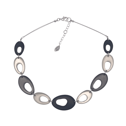 Black Hollow Nuggets Matte Necklace | The Jewellery Stop