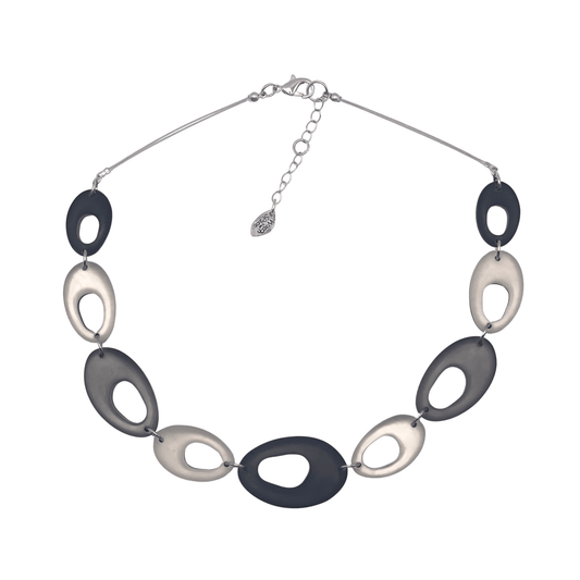 Black Hollow Nuggets Matte Necklace | The Jewellery Stop