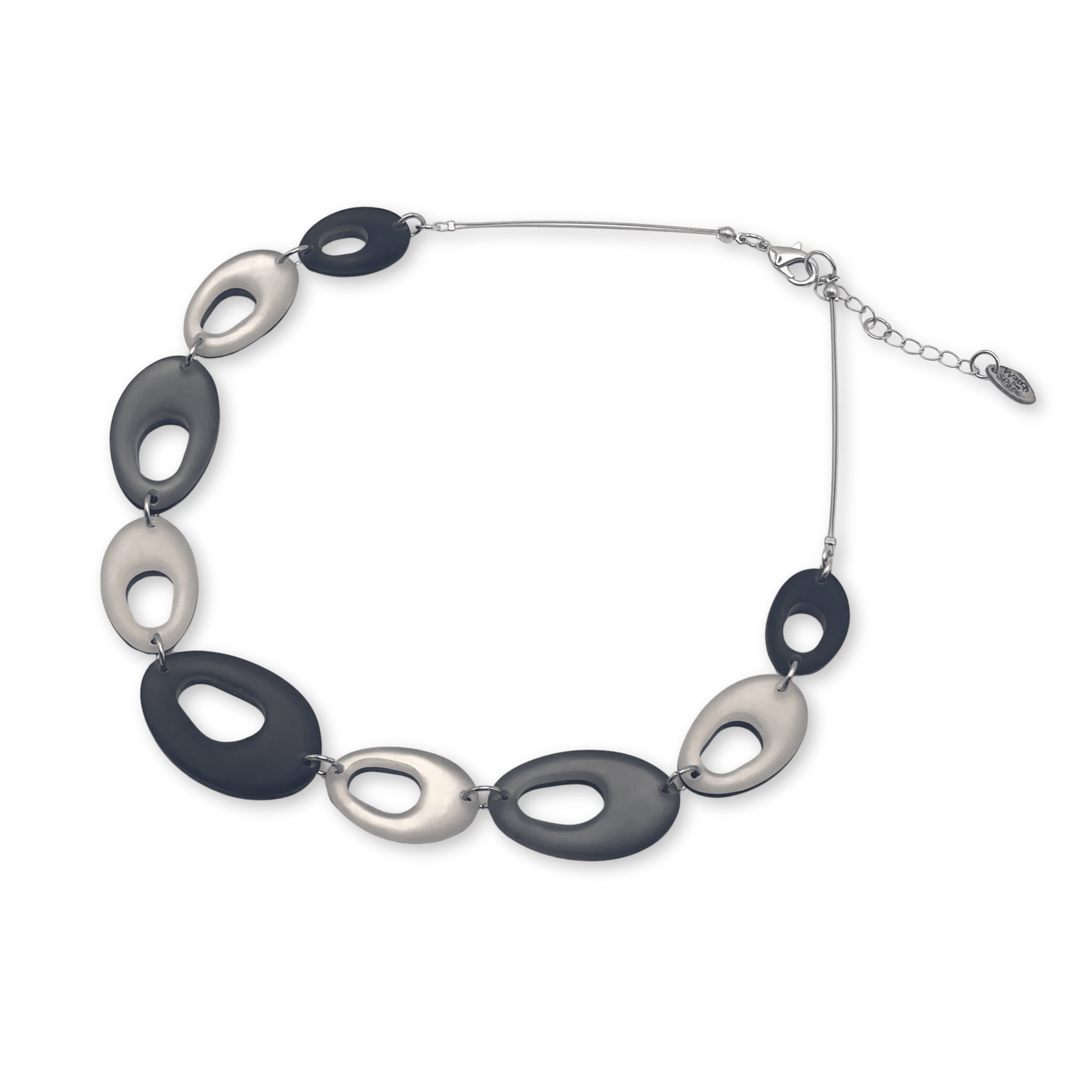 Black Hollow Nuggets Matte Necklace | The Jewellery Stop