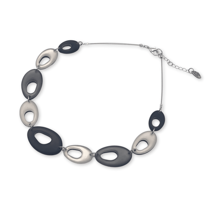 Black Hollow Nuggets Matte Necklace | The Jewellery Stop