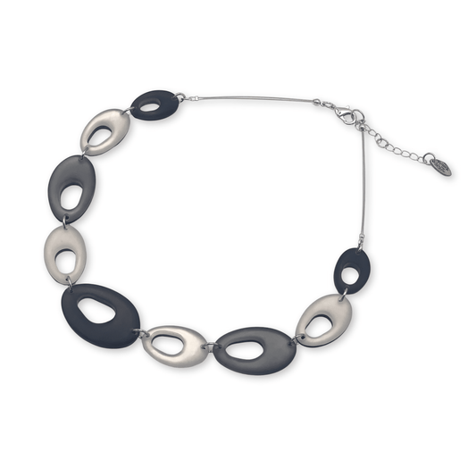 Black Hollow Nuggets Matte Necklace | The Jewellery Stop