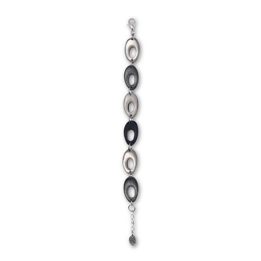 Black Hollow Nuggets Matte Bracelet | The Jewellery Stop