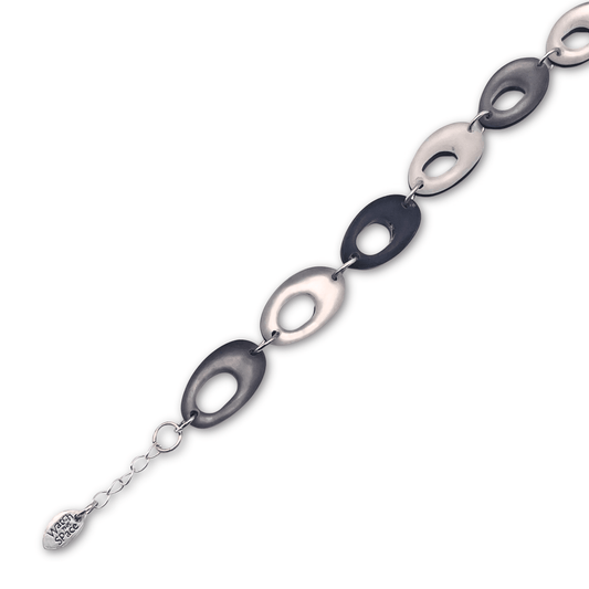 Black Hollow Nuggets Matte Bracelet | The Jewellery Stop