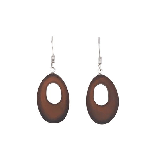 Nougat Hollow Nuggets Matte Fish Hook Earrings | The Jewellery Stop