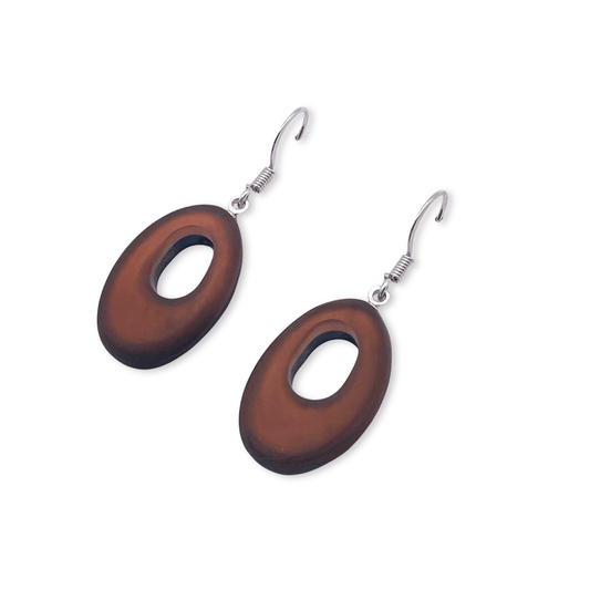 Nougat Hollow Nuggets Matte Fish Hook Earrings | The Jewellery Stop