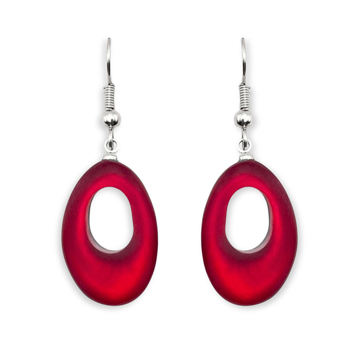 Rainbow Hollow Nuggets Matte Fish Hook Earrings
