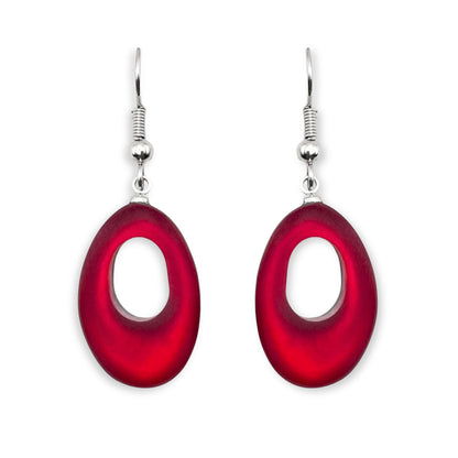 Rainbow Hollow Nuggets Matte Fish Hook Earrings