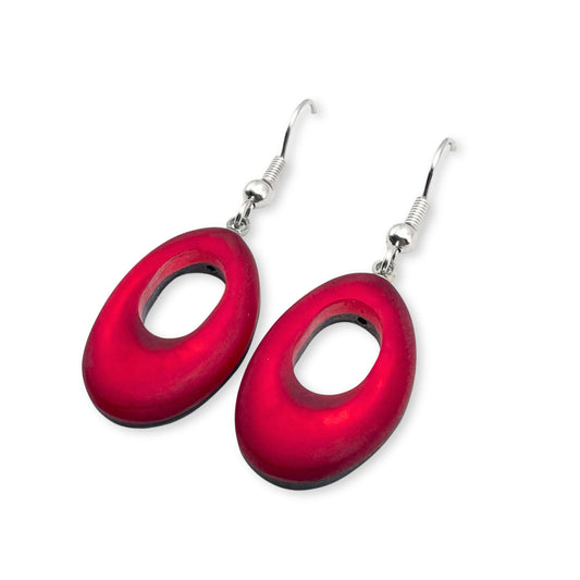 Rainbow Hollow Nuggets Matte Fish Hook Earrings