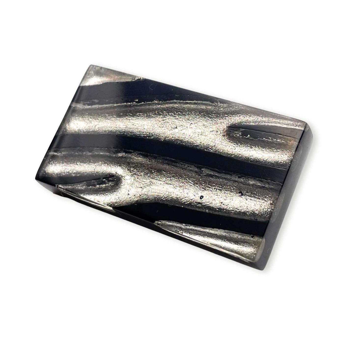 Silver Zebra Shiny Brooch