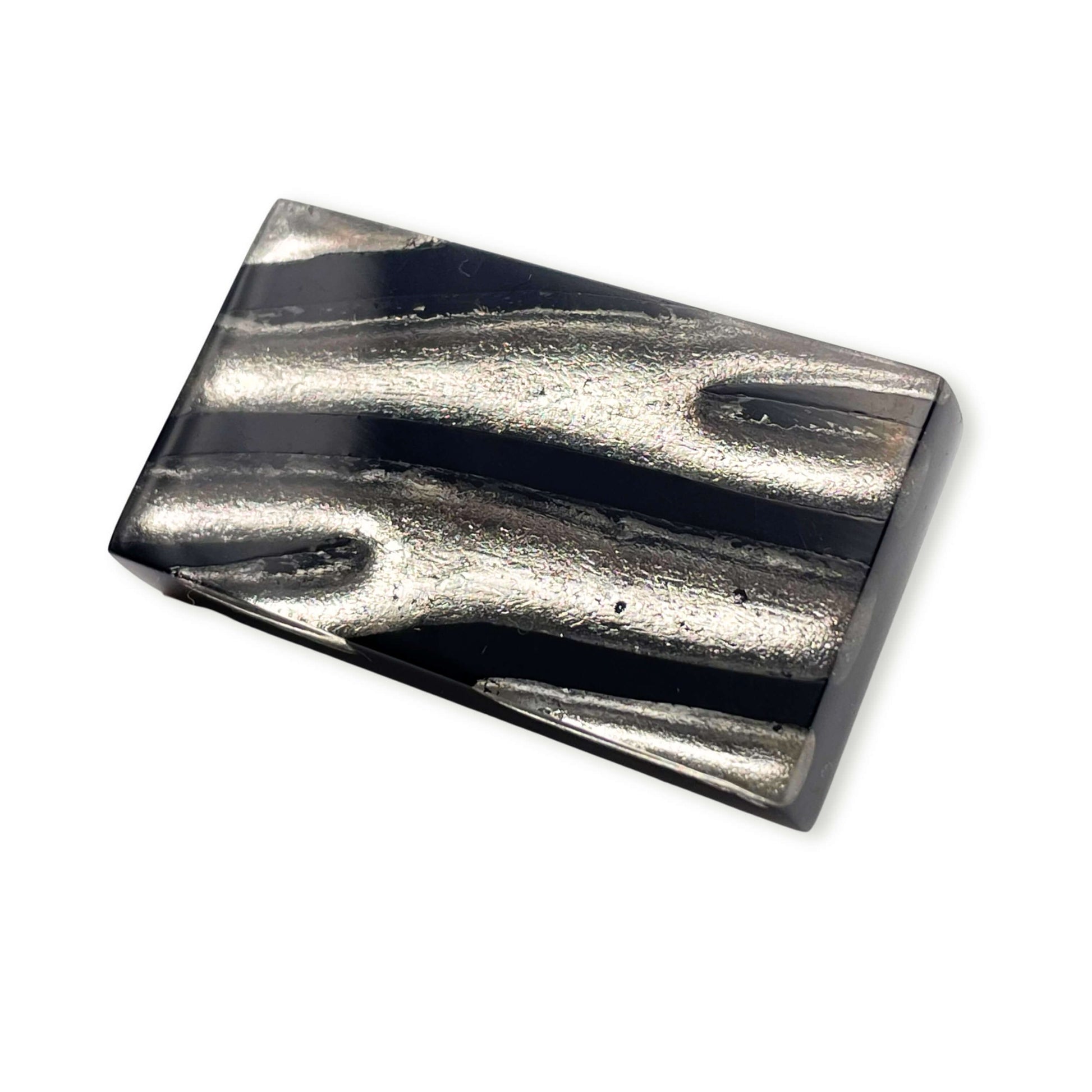 Silver Zebra Shiny Brooch