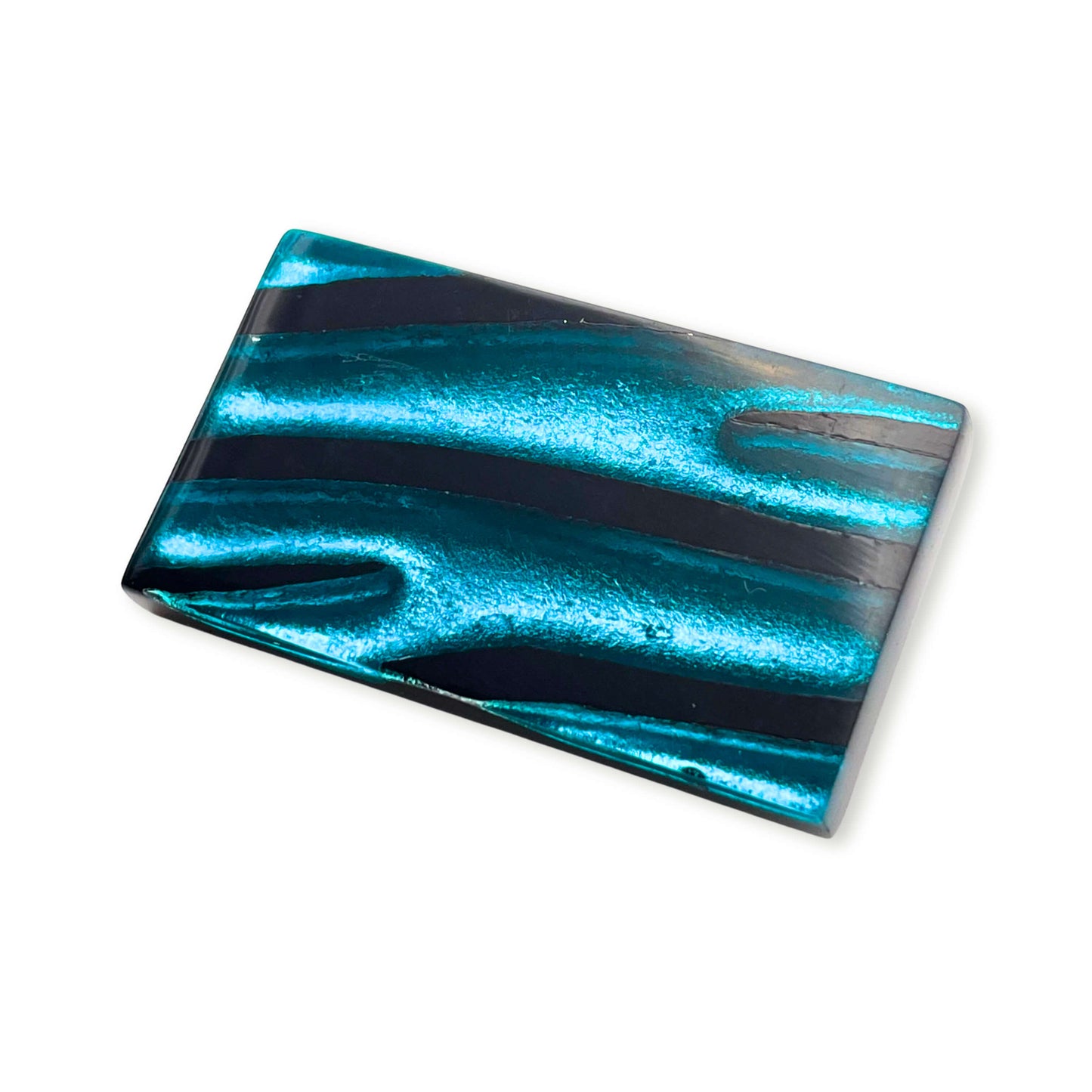 Teal Zebra Shiny Brooch