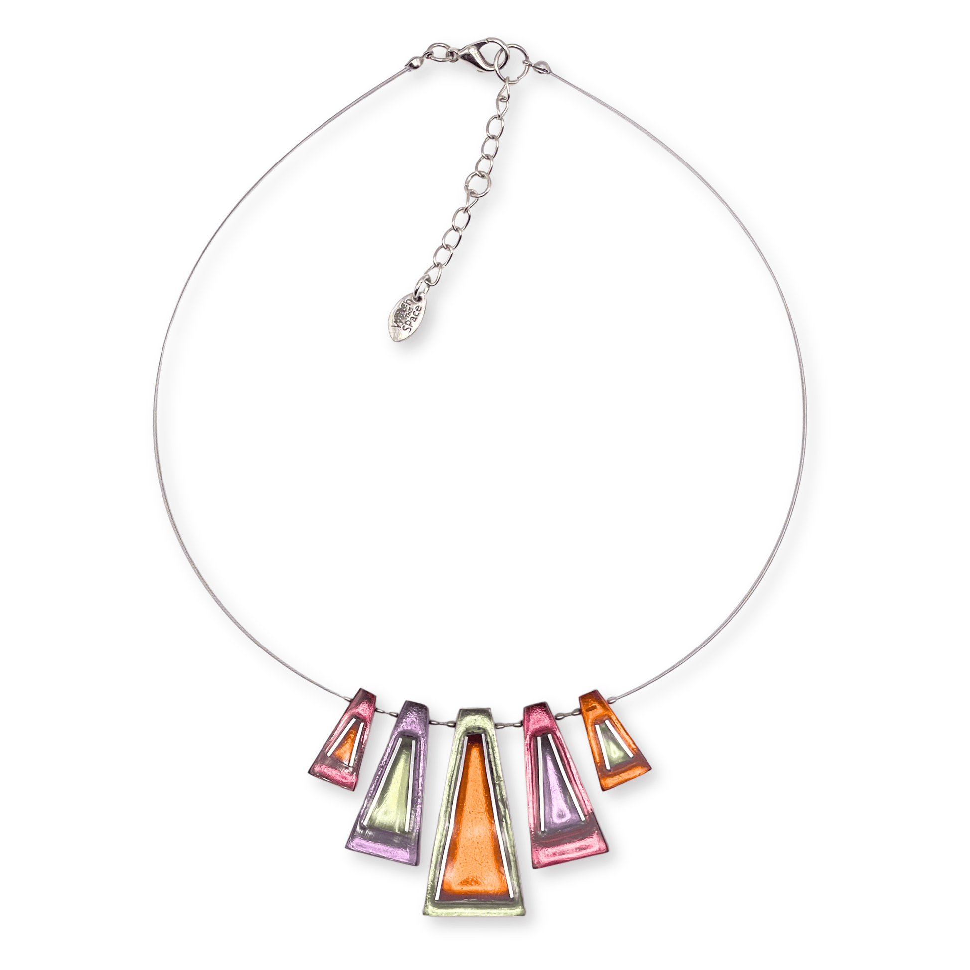Sherbet Aluminium Triangles Shiny Necklace