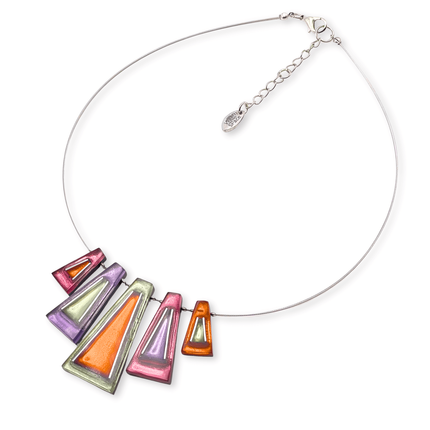 Sherbet Aluminium Triangles Shiny Necklace