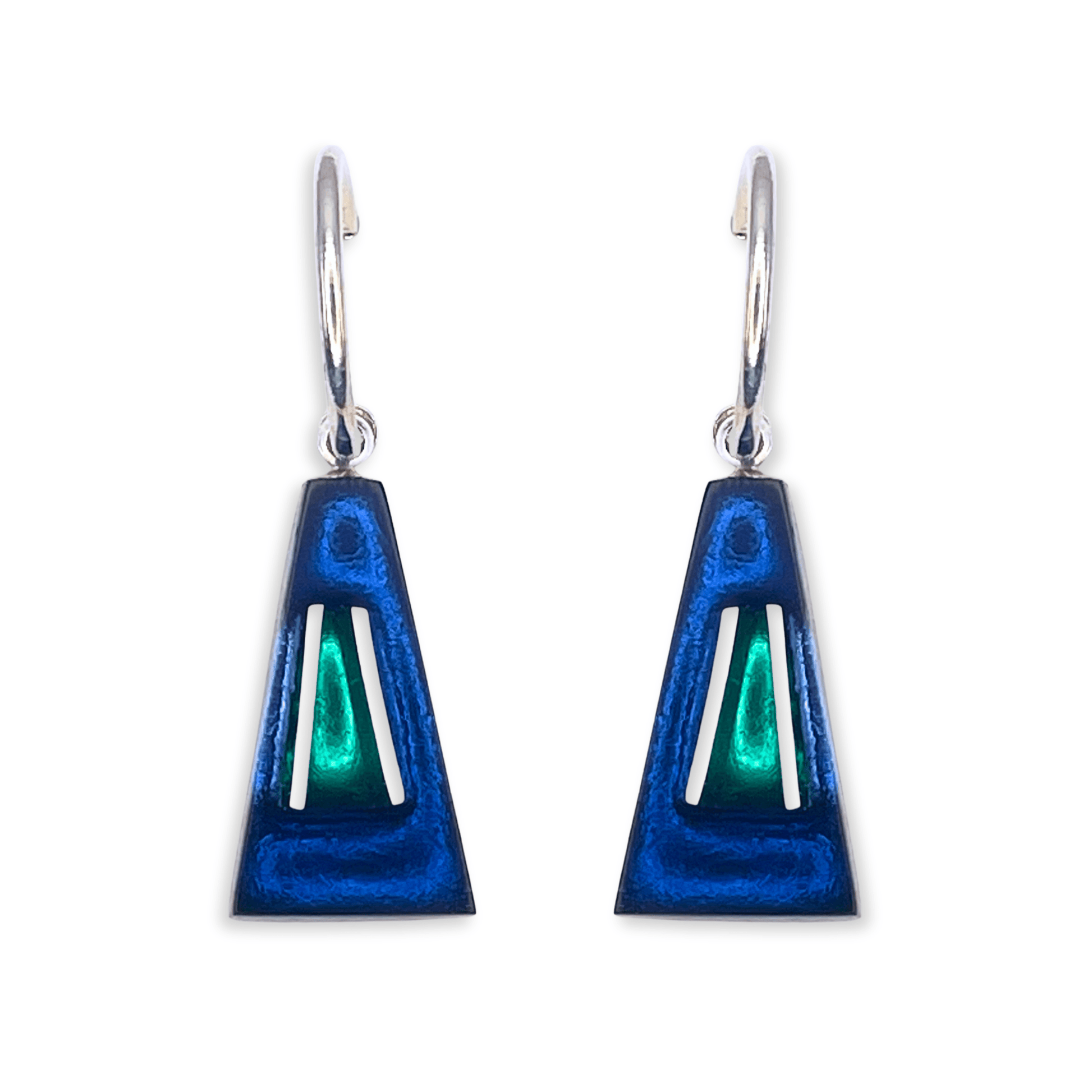 Pacific Aluminium Triangles Shiny Creole Earrings