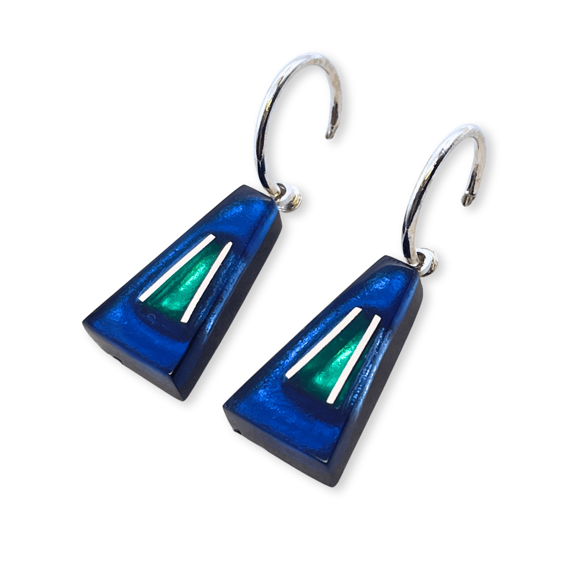 Pacific Aluminium Triangles Shiny Creole Earrings