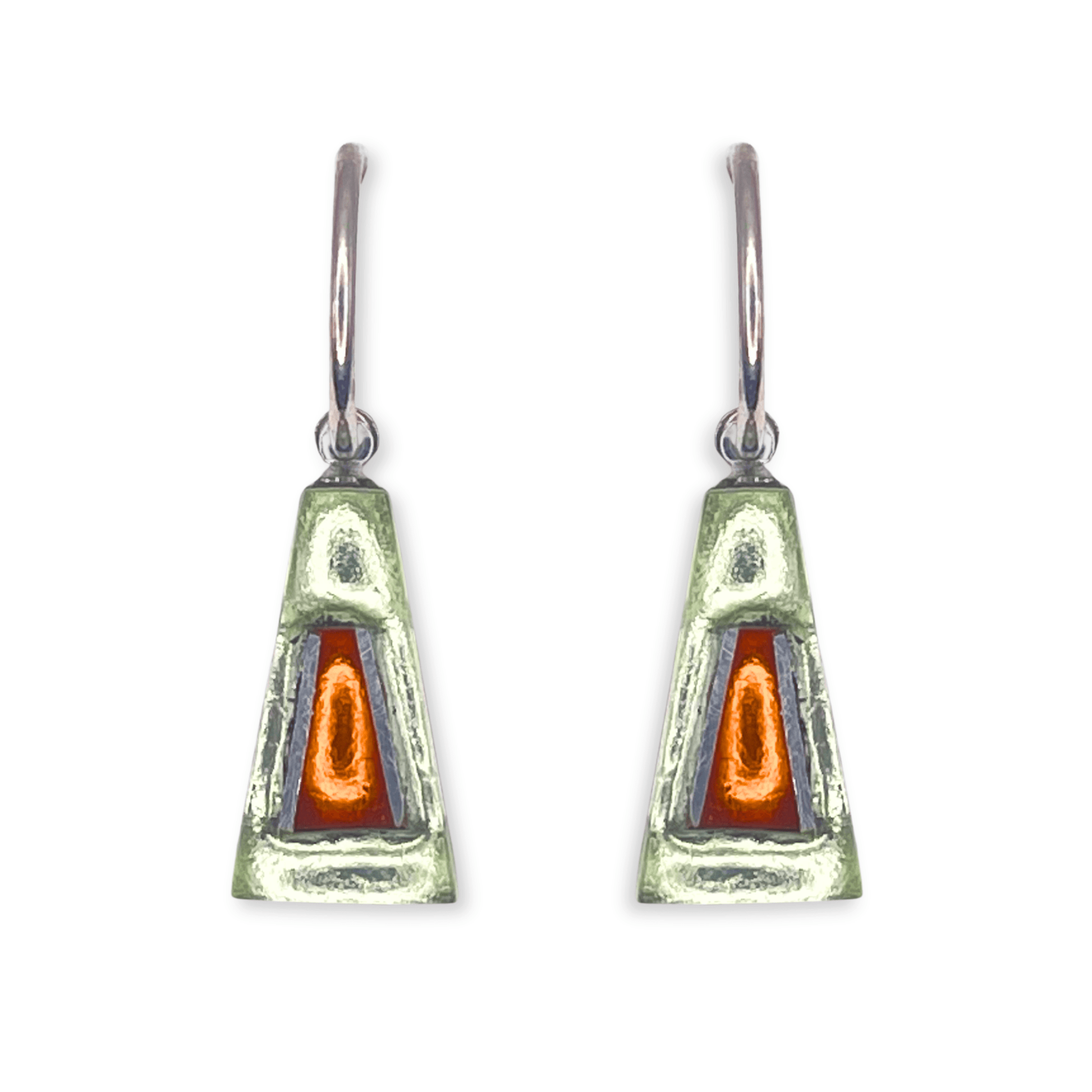 Sherbet Aluminium Triangles Shiny Creole Earrings