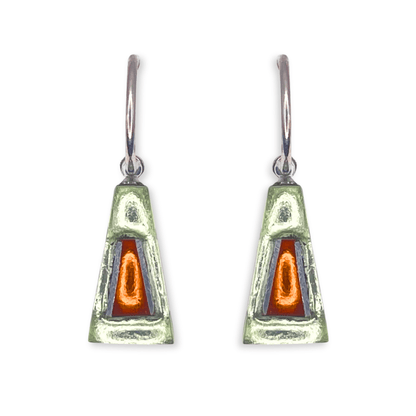 Sherbet Aluminium Triangles Shiny Creole Earrings