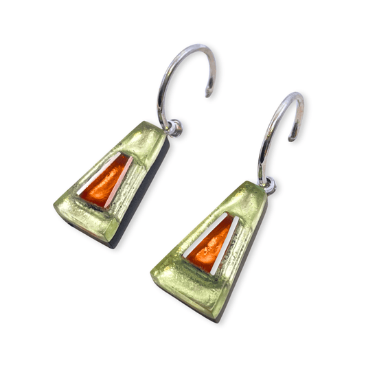 Sherbet Aluminium Triangles Shiny Creole Earrings
