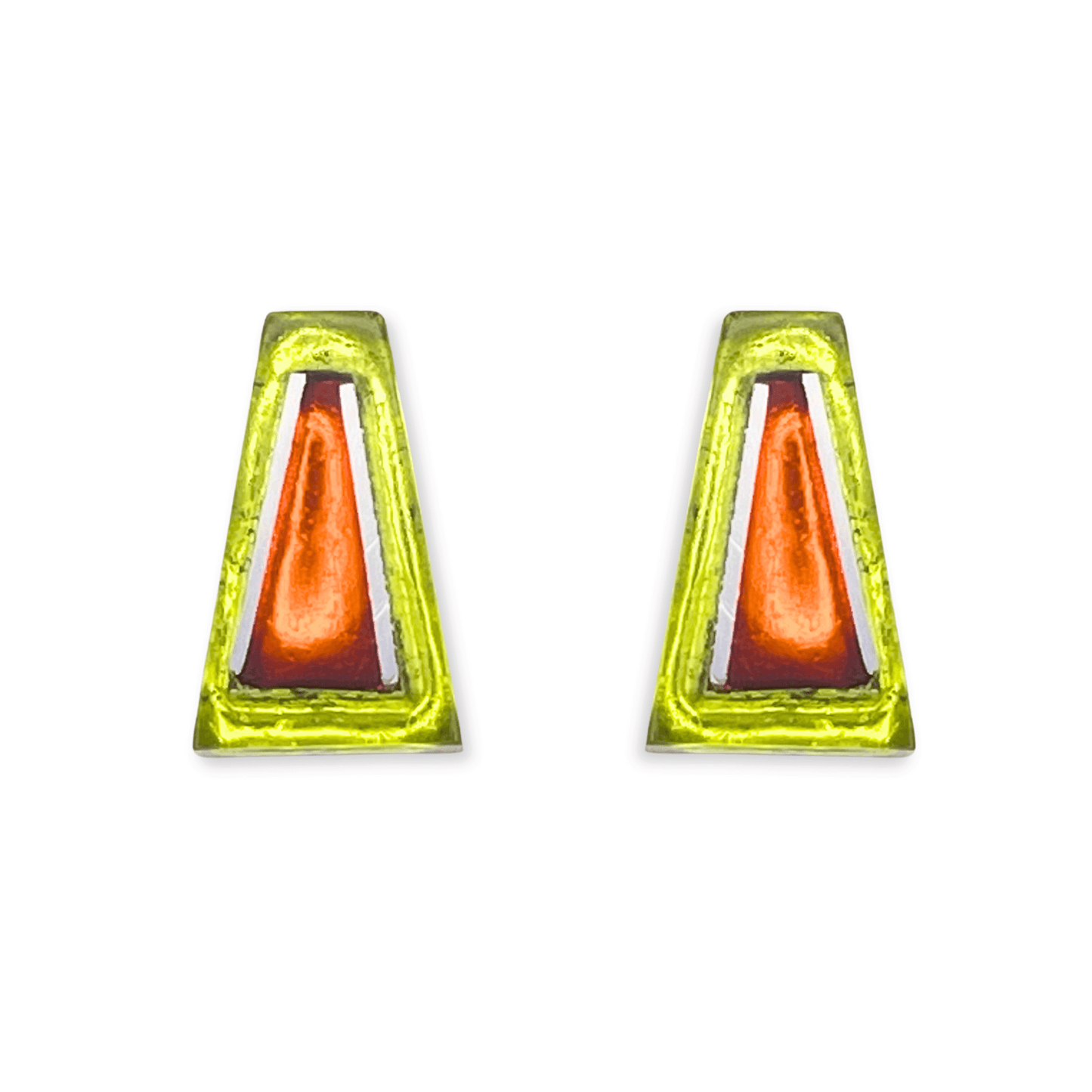 Sherbet Aluminium Triangles Shiny Large Stud Earrings