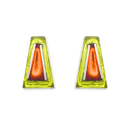 Sherbet Aluminium Triangles Shiny Large Stud Earrings