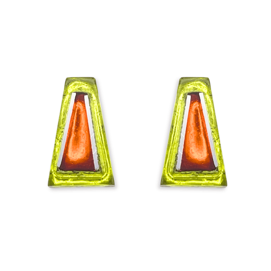 Sherbet Aluminium Triangles Shiny Large Stud Earrings