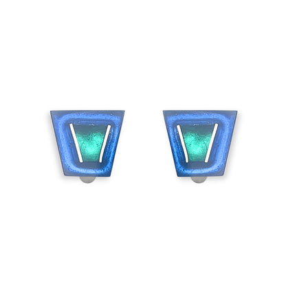 Pacific Aluminium Triangles Shiny Clip Earrings