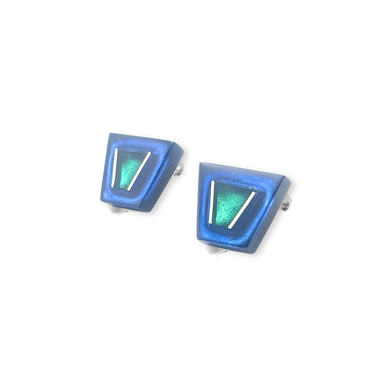 Pacific Aluminium Triangles Shiny Clip Earrings