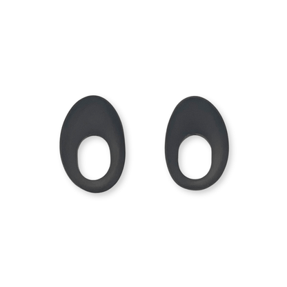 Black Hollow Nuggets Matte Stud Earrings