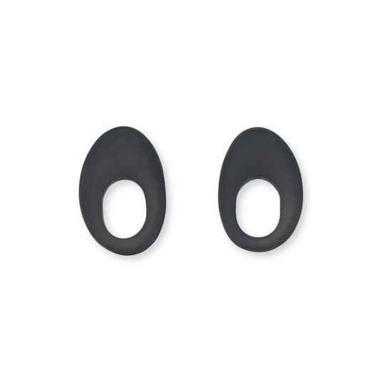 Black Hollow Nuggets Matte Stud Earrings